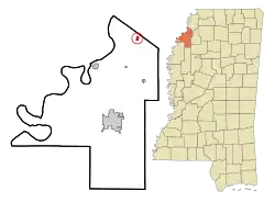 Location of Lula, Mississippi