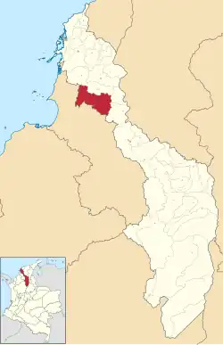 Location of the municipality and town of El Carmen de Bolívar in the Bolívar Department of Colombia