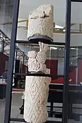 One of the columns of the peristyle with plant decoration in lozenges.