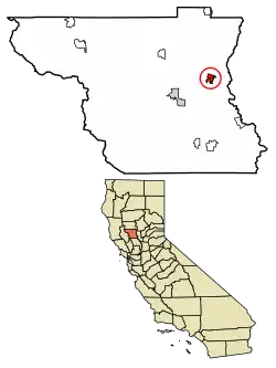 Location of Colusa in Colusa County, California