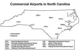 Image 19Commercial Airports in North Carolina (from Transportation in North Carolina)