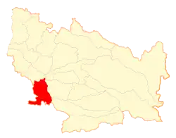 Map of Quillón commune in the Ñuble Region