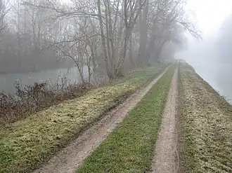 The Loing (left) and the canal du Loing (right) at Conflans-sur-Loing