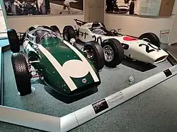 Cooper Climax T53 & Honda RA271 on display at Honda Collection Hall, Motegi