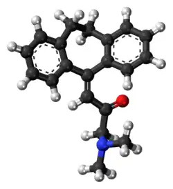 Ball-and-stick model of the cotriptyline molecule