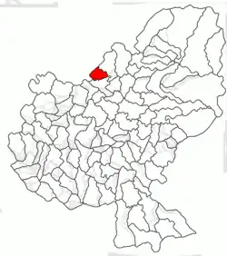 Location in Mureș County