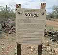 A Bureau of Land Management cultural resources sign at the Silver Bell Cemetery.
