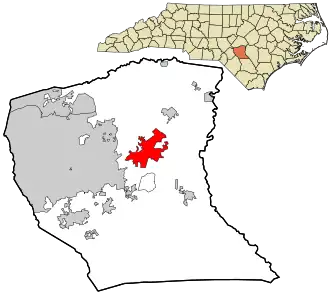 Location in Cumberland County and the state of North Carolina.