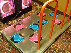 Dance Dance Revolution mats with buttons only in orthogonal axis