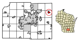 Location of Marshall in Dane County, Wisconsin.