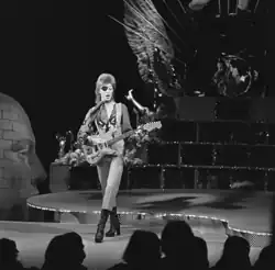 David Bowie performing live in 1974