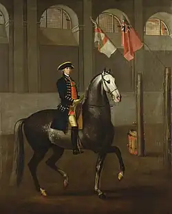 James Montague, Yeoman Rider to King George III, shown in the Riding House at Buckingham House