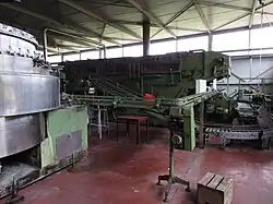 Bottling line at De Dolle Brewery in Esen, Belgium. This equipment is from the 1920s.