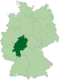 Map of Germany: Position of Hessen highlighted