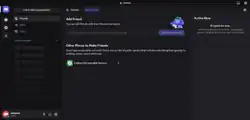 Screenshot depicting Discord's home screen in 2025