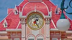 The clock tower of the hotel