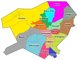 Al-Muhajreen district in orange