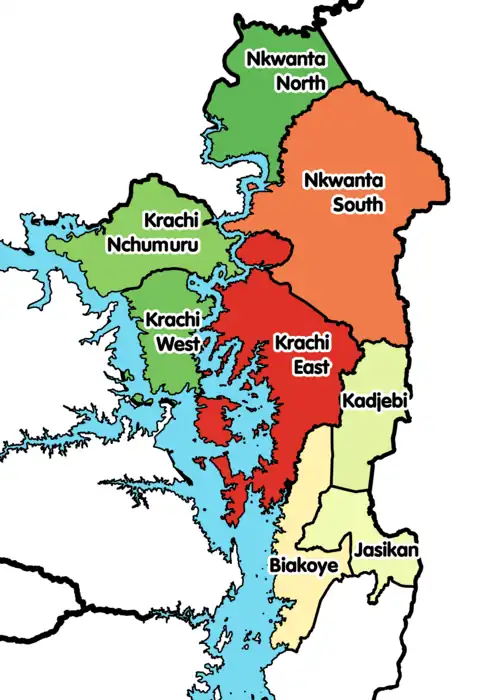 Location of the Oti Region Districts