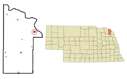 Location within Dixon County (left) and Nebraska (right)
