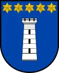 Arms of Dolní Přím municipality, Hradec Králové District, the Czech Republic.