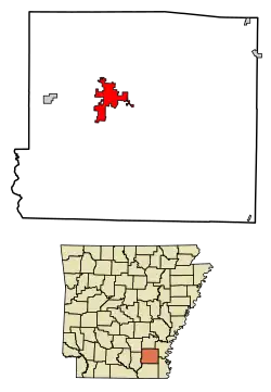 Location in Drew County and Arkansas