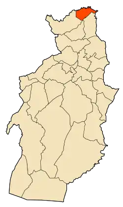 Location of Taher in the Tébessa Province