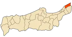 Location of Fouka within Tipaza Province