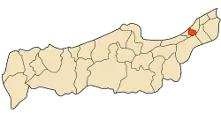 Location of Khemisti within Tipaza Province