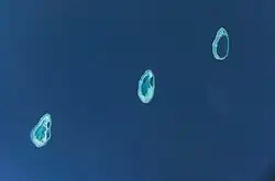 Image of the Rowley Shoals taken from spacecraft at 389 km altitude on 21 September 2002.