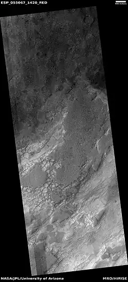 Floor features in Hellas Planitia, as seen by HiRISE under HiWish program