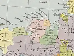 County of East Frisia in 1500
