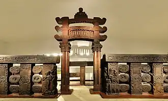 East Gateway and Railings of Bharhut Stupa. Sculptured railings: 115 BCE, toranas: 75 BCE.[38]