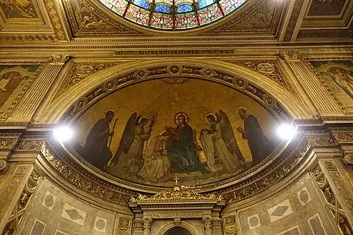 painting over the altar in the Chapel of the Virgin; "Christ crowning the Virgin" by Claudius Jacquand