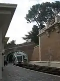 Train entering Vatican City station