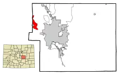 Location of the Cascade-Chipita Park CDP in El Paso County, Colorado