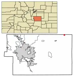 Location of Ramah in El Paso County, Colorado.