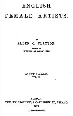 The title page of volume II of Clayton's English Female Artists (1876)