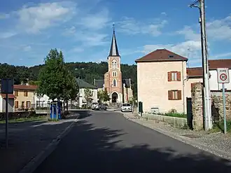 Entrance and church in 2014
