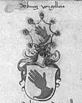 Coat of arms of Kingdom of Galicia in Miltenberg armorial, c. 1486–1500.