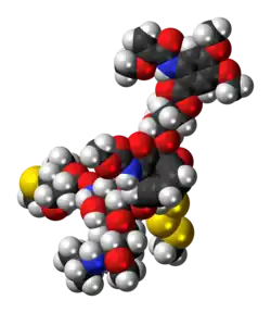 Ball-and-stick model of the Esperamicin A1 molecule