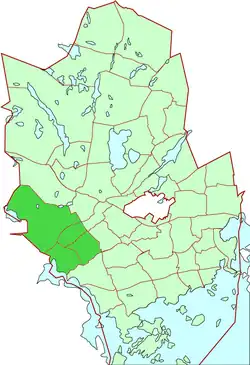 Location of Suur-Kauklahti within Espoo