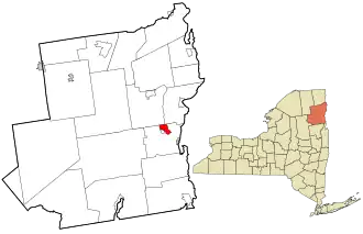 Location in Essex County and the state of New York.