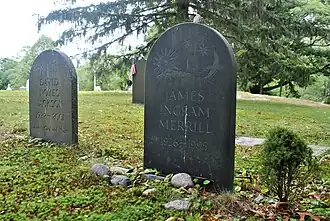 Jackson and Merrill graves, Evergreen Cemetery, Stonington, Connecticut