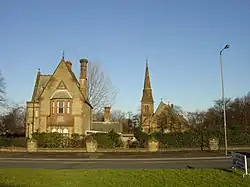 Lodge and South Chapel, Everton Cemetery, Long Lane, Fazakerley (1877–80; Grade II)