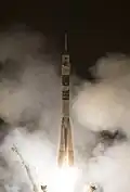 TMA-14M launches from the Baikonur Cosmodrome.