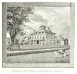 The William C Williams House in 2930 Woodward Avenue built in 1866 and demolished in 1889 for the construction of the First Presbyterian Church.