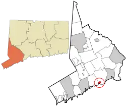 Southport's location within Fairfield County and Connecticut