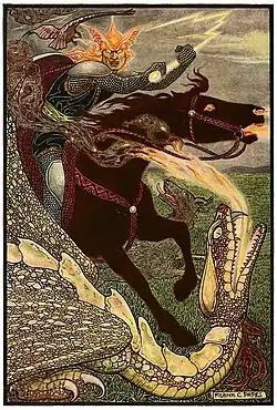 Falcon the Hunter. Illustration for Russian Fairy Book (1916)