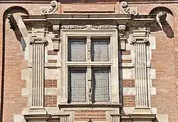 Merchant's office window on the street.