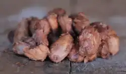 A pile of brown-pink, dried beans